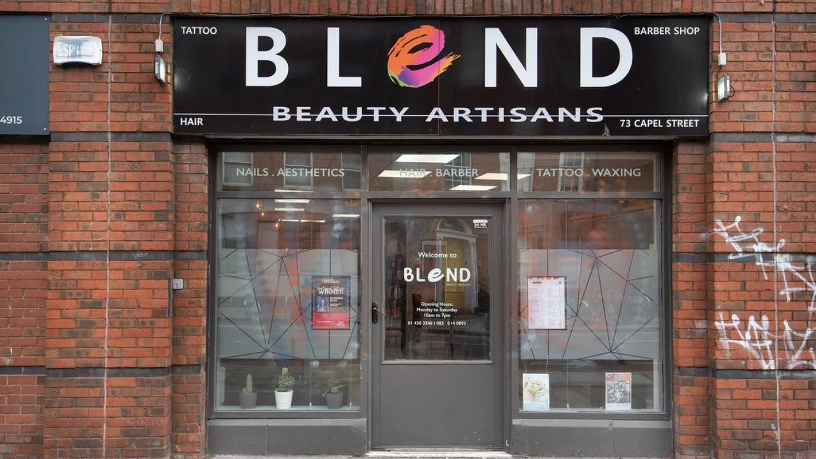 Blend Beauty Artisans salon storefront at 73 Capel Street, Dublin 1
